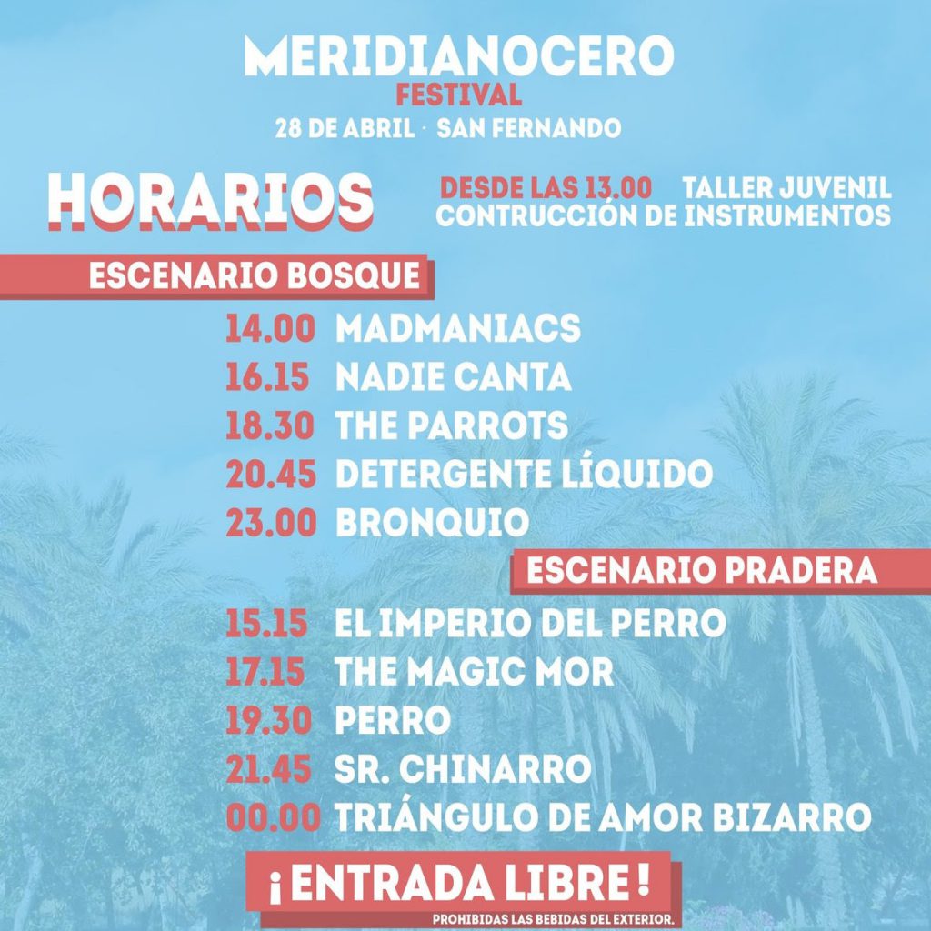 Horarios Meridianocero Festival