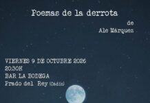 Ale Márquez presenta «Poemas de la derrota» este viernes en Prado del Rey